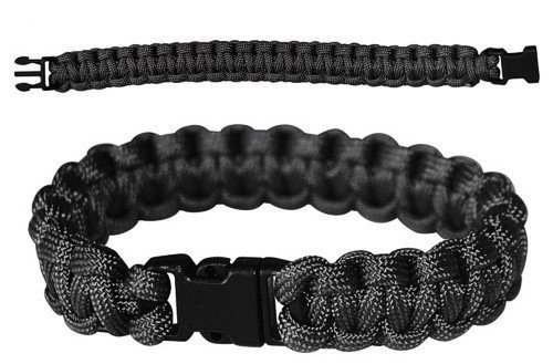 Браслет CN Outdoor Paracord для виживання військовий з пластиковою застібкою чорний, фото №1