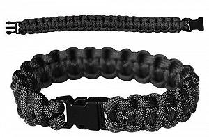 Браслет CN Outdoor Paracord для виживання військовий з пластиковою застібкою чорний - Фото 1