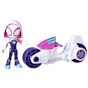 Мотоцикл Hasbro Spidey and his fantastic friends с фигуркой Ghost Spider F7461 - Фото 1