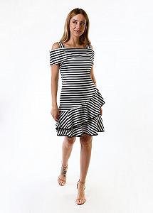 Платье Tugce&Ece 40 Черно-белый (POA-11944-24-Black-and-white) synthetic.ua - Фото 1