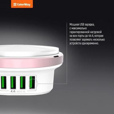 Зарядное устройство ColorWay 4*USB 4.4А + LED лампа 310 Lm (CW-CHL44A), фото №6 Зарядное устройство ColorWay 4*USB 4.4А + LED лампа 310 Lm (CW-CHL44A), фото №6
