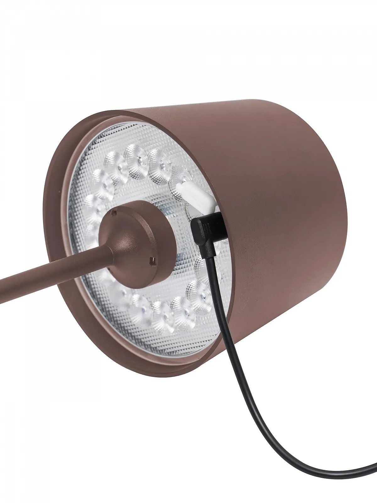 Настільна лампа METRO Professional CAURO LED, набір з 2 шт., алюміній/полікарбонат, діаметр 11.5 x 39 см, USB-з'єднання, сенсорне управління, з регулюванням яскравості, водонепроникна, коричнева, фото №4