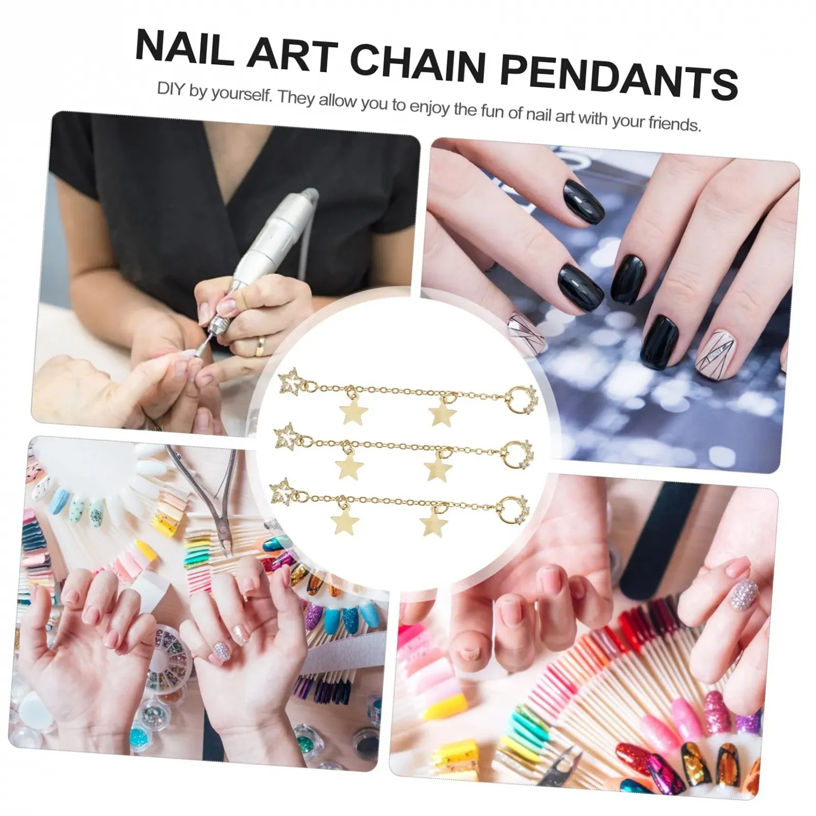 Ланцюжки для нігтів Люксові прикраси для манікюру з дизайном зірок, фото №6 Ланцюжки для нігтів Люксові прикраси для манікюру з дизайном зірок, фото №6