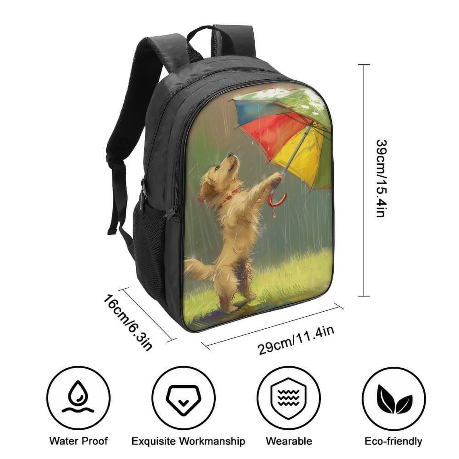 Шкільний рюкзак DPEOANEBN Golden Retriever для дівчаток-підлітків, шкільний ранець для початкової школи, дитяча шкільна сумка, повсякденний рюкзак, 40x28x16 см, фото №2