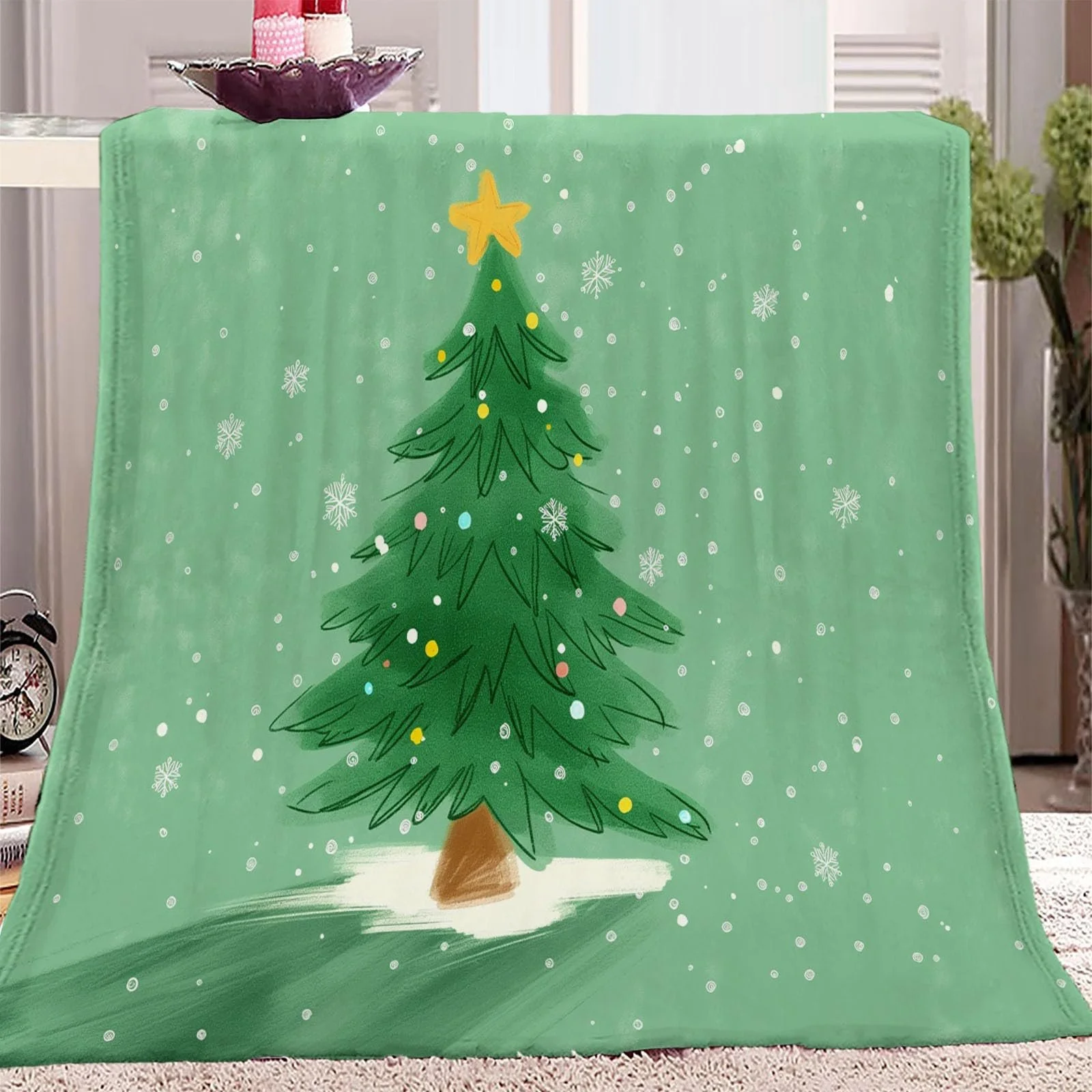 Плед Decke 200 x 220 cm Разноцветный Рисунок Сельское хозяйство Поле Трактор Фланель Флис Шерпа 3D, фото №5