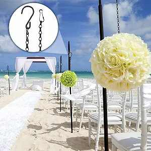 Металлические цепи для подвешивания 16 шт с зажимами и S-образными крючками черные synthetic.ua - Фото 1