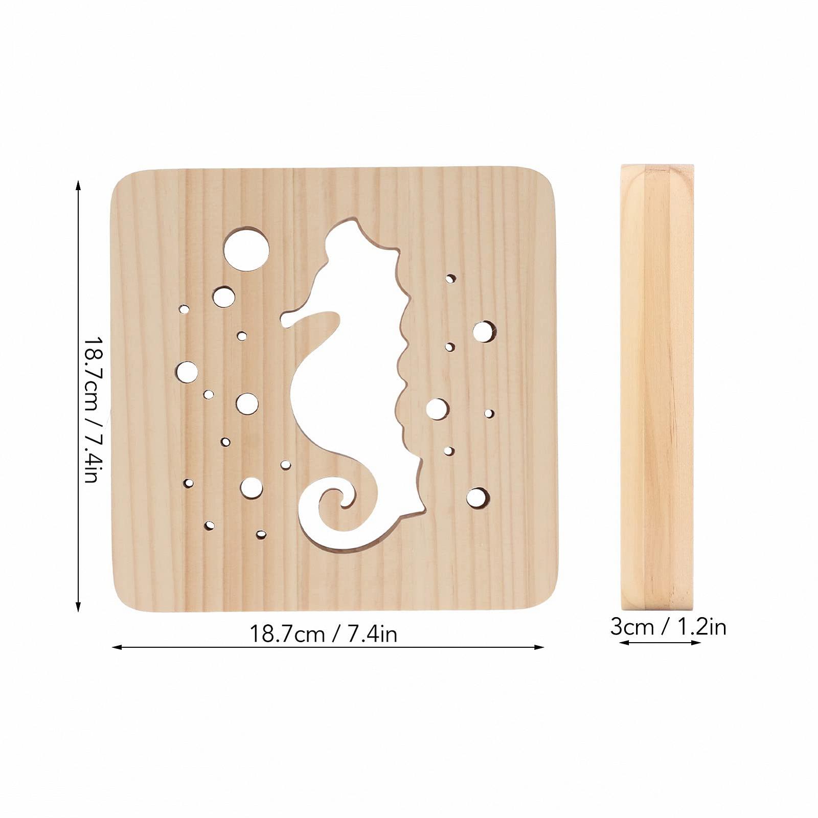 Світильник Wood Carving з візерунком морського коника LED, фото №2 Світильник Wood Carving з візерунком морського коника LED, фото №2