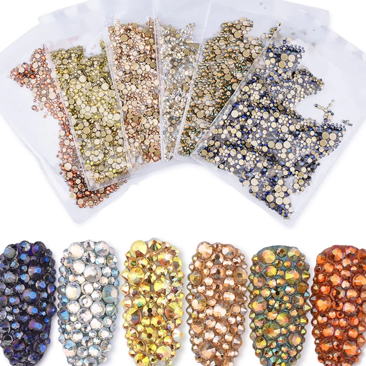 Стрази для нігтів Mikinona 1440 шт. Колір, фото №1