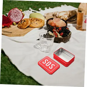 Коробка Supvox 2 шт. Маленький контейнер для виживання в дикій природі Металевий маленький synthetic.ua - Фото 1