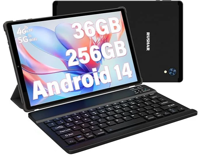 Планшет 10.4" Full HD RUSHAR P107 12+24/256Gb 4G 2-SIM 8 ядер Android 14 8000 mAh Черный, фото №1