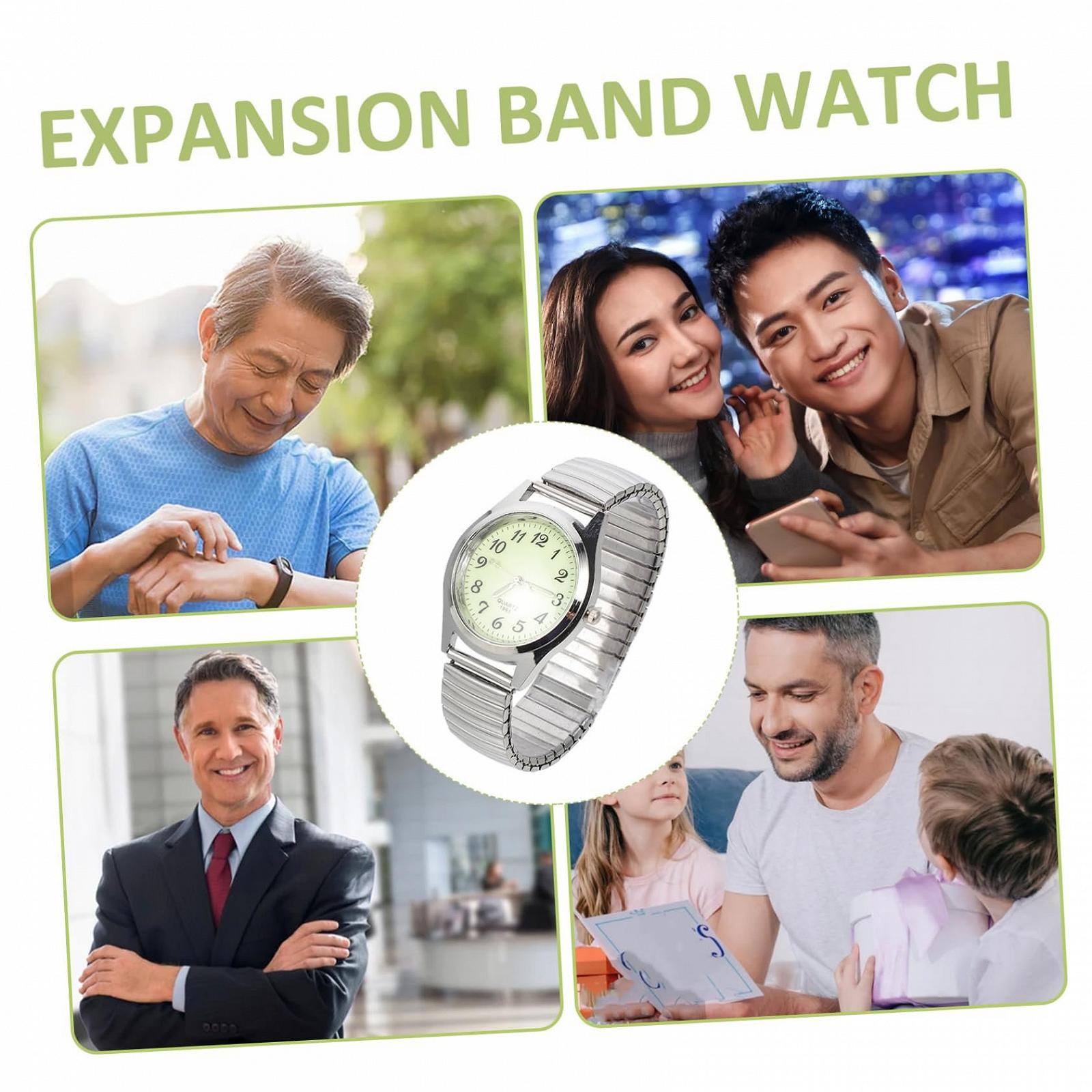 Цифровые часы PartyKindom Casual для пожилых людей с эластичным ремешком. Стильные часы для мужчин и женщин. Легко читать, фото №8