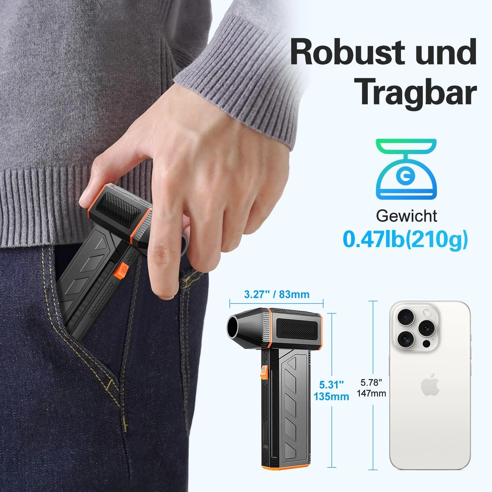 Електрична повітродувка 130,000 RPM 3 швидкості, фото №7 Електрична повітродувка 130,000 RPM 3 швидкості, фото №7