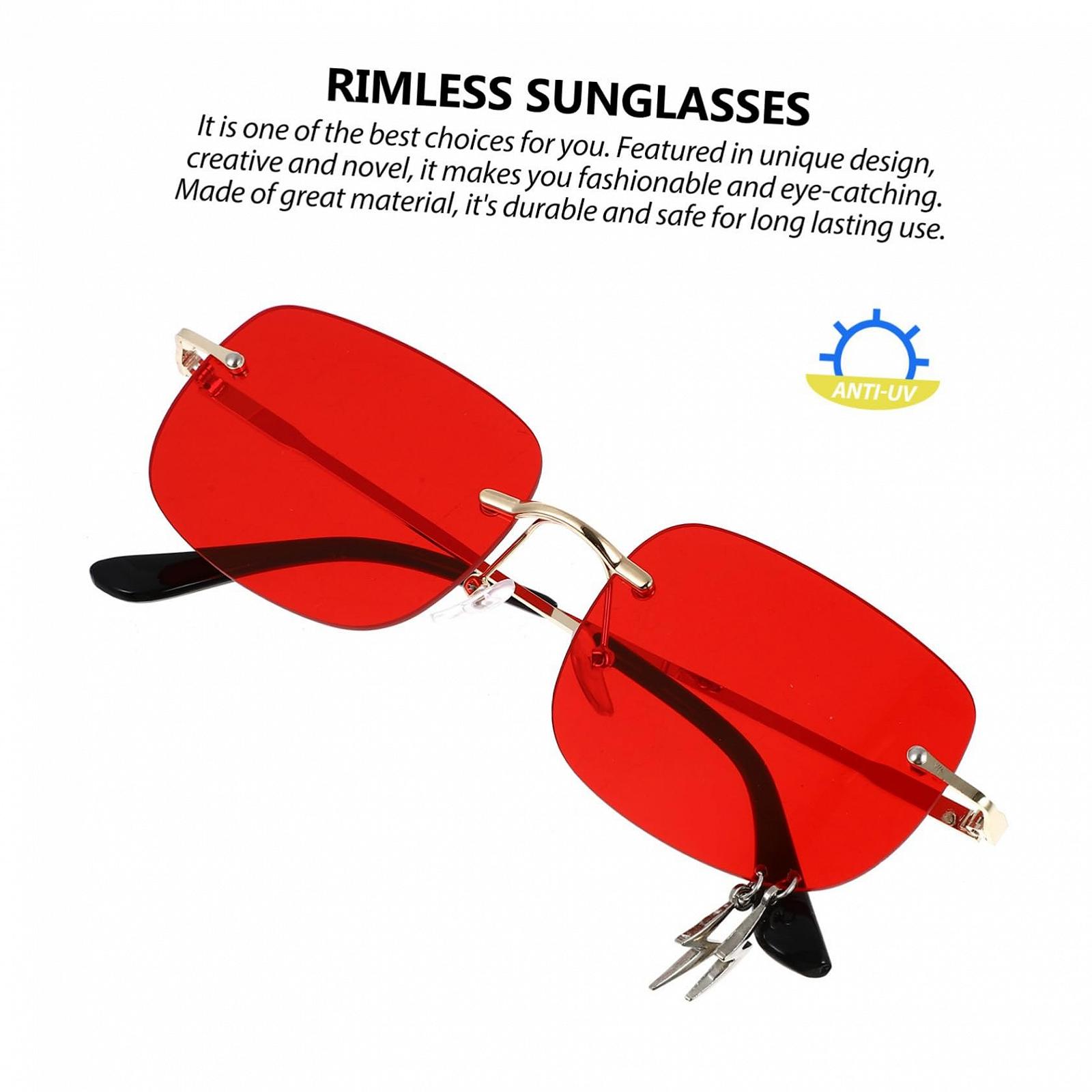 Сонцезахисні окуляри VALICLUD Без оправи Метал Червоний (2 шт.), фото №6