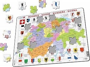 Пазл Larsen K43 Політична карта Швейцарії 70 елементів synthetic.ua - Фото 1