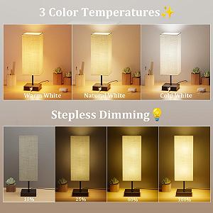 Настільна лампа Сенсорна Димована USB E27 6 Вт 3 колірні температури synthetic.ua - Фото 1