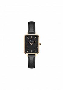 Часы Квадро Daniel Wellington Sheffield Ремешок из итальянской черной кожи, 20 x 26 мм, Розовое золото, DW00100435-AMZUK - Фото 1