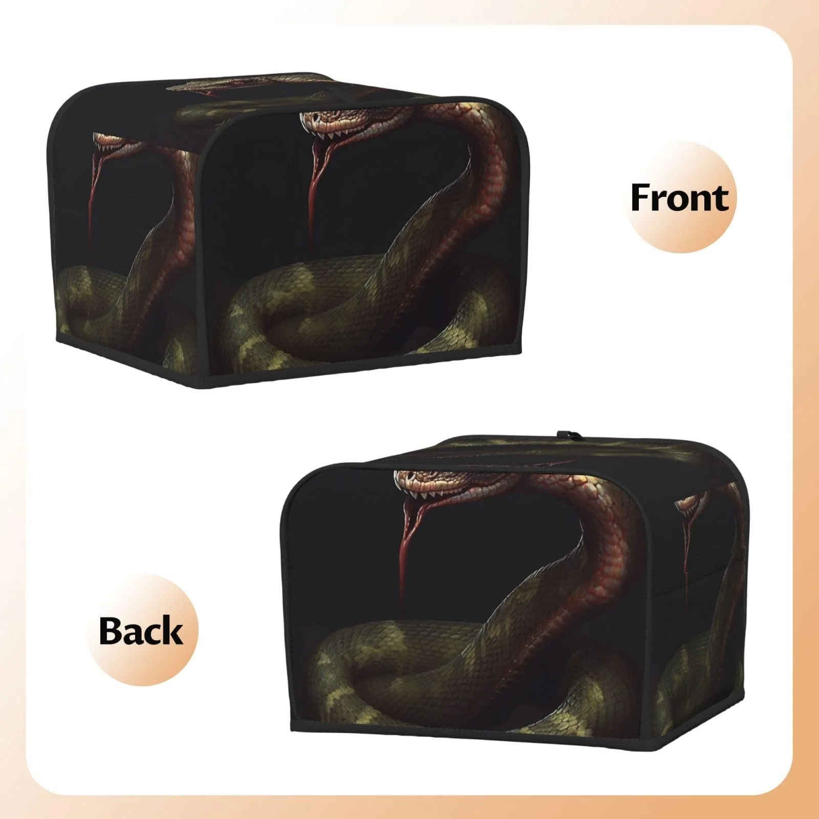 Чехол для тостера на 4 ломтика Snake, защитный, фото №6 Чехол для тостера на 4 ломтика Snake, защитный, фото №6