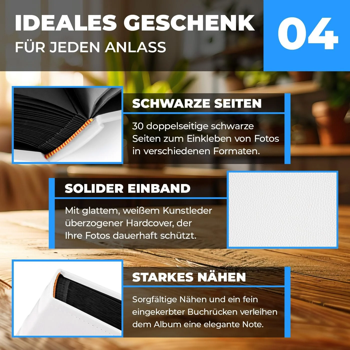 Фотоальбом Maverton DIY с принтом - на 240 фотографий 10 x 15 - 60 черных страниц - Размер 33 x 30 см - Белый, фото №5 Фотоальбом Maverton DIY с принтом - на 240 фотографий 10 x 15 - 60 черных страниц - Размер 33 x 30 см - Белый, фото №5