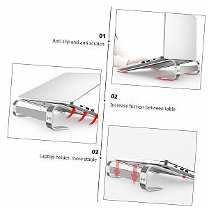 Подставка для ноутбука NUOBESTY алюминиевая складная нескользящая для ноутбуков прочная высококачественная алюминиевая из алюминиевого сплава для дома и офиса synthetic.ua - Фото 1