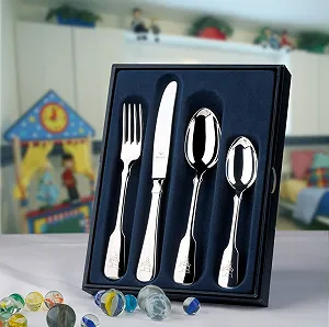 Детский Набор Столовых Приборов Wilkens Spade 4 предмета Серебряное покрытие synthetic.ua - Фото 1