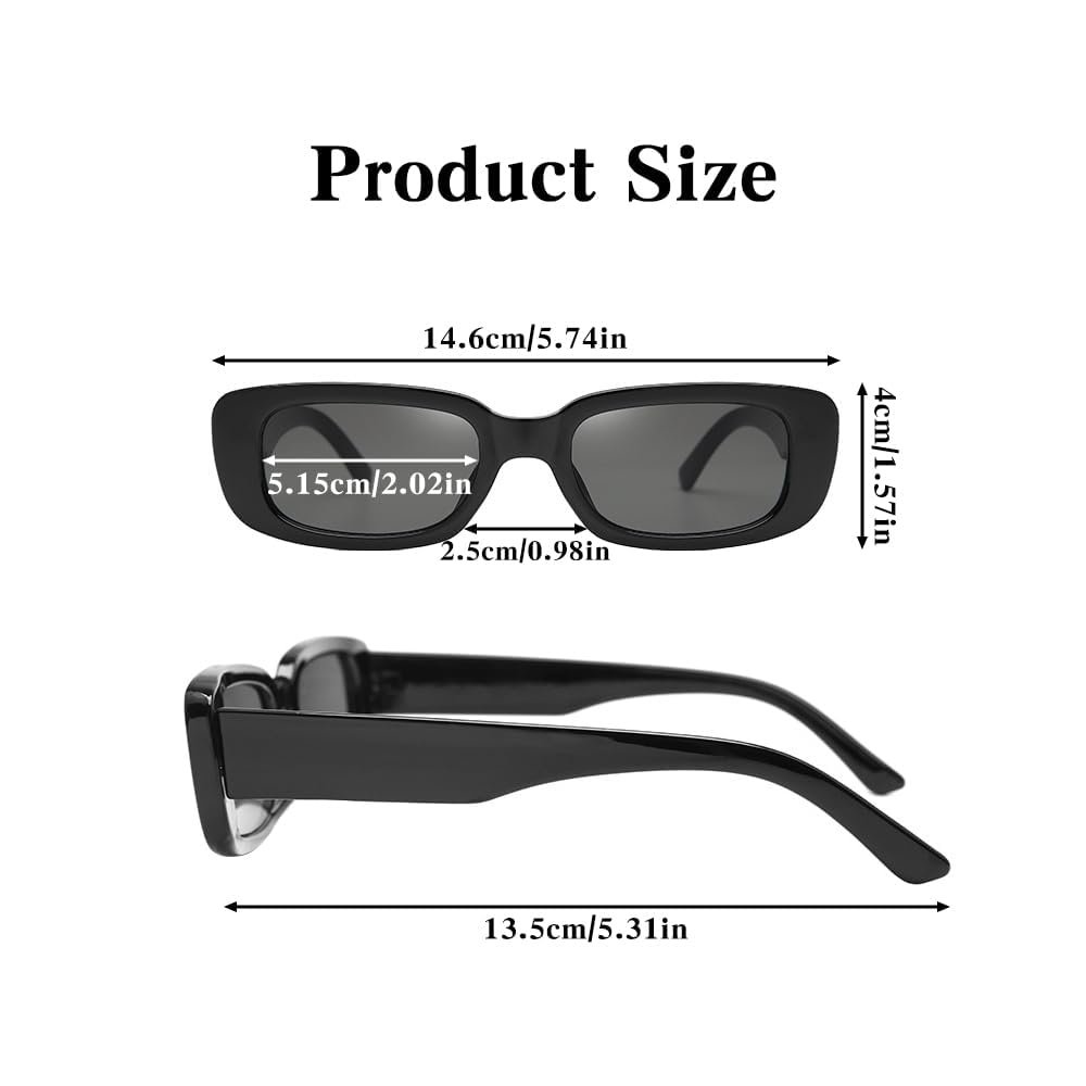 Солнцезащитные очки BouGPeng прямоугольные винтажные, 10 штук, фото №3