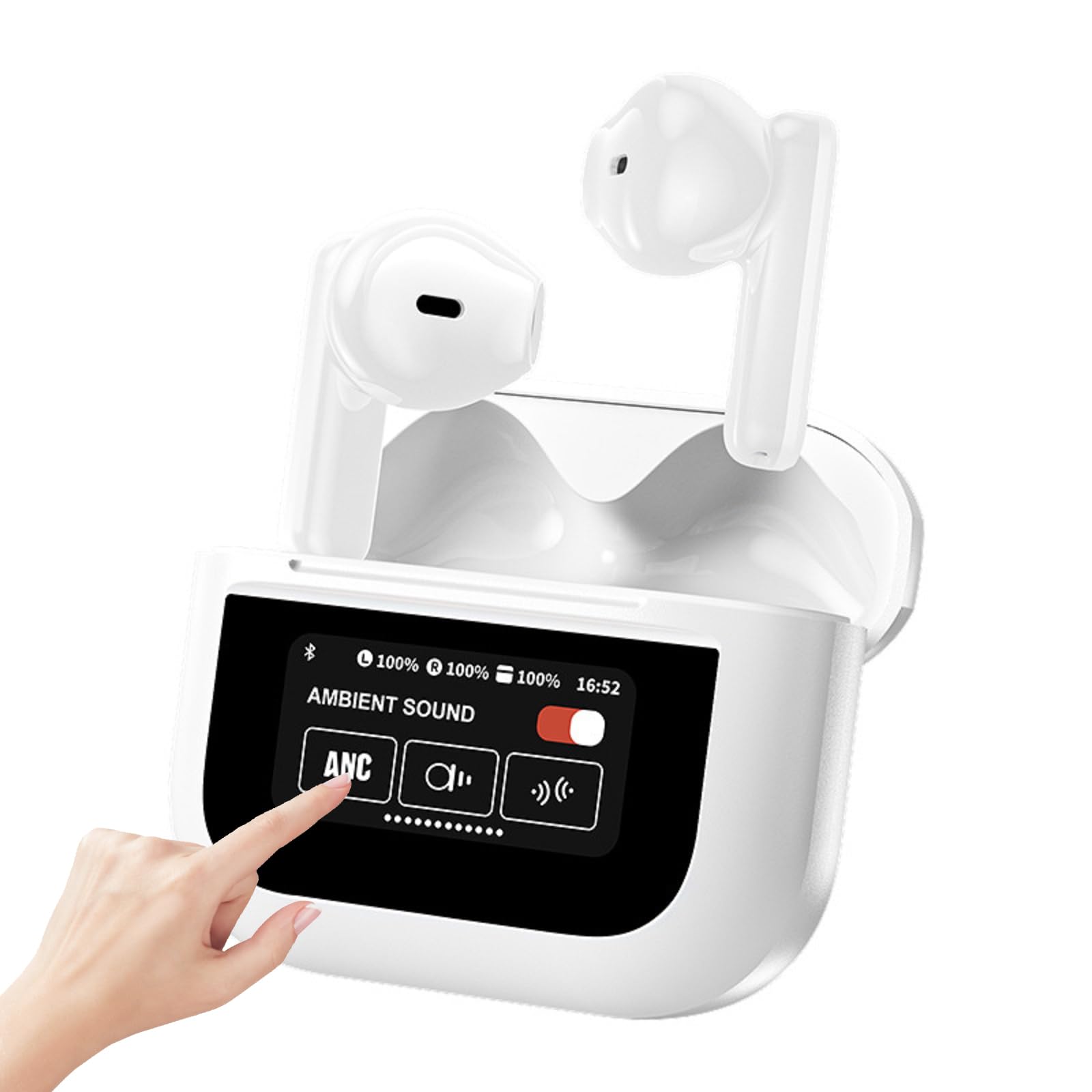 Навушники Bluetooth бездротові з екраном бездротові навушники з сенсорним екраном Bluetooth для iPhone Android внутрішньовушні спортивні для чоловіків, фото №1 Навушники Bluetooth бездротові з екраном бездротові навушники з сенсорним екраном Bluetooth для iPhone Android внутрішньовушні спортивні для чоловіків, фото №1