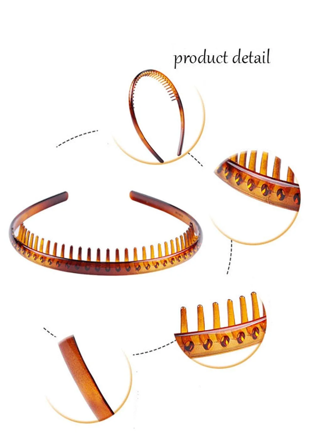 Набір з 2 жіночих твердих пластикових обручів для волосся, фото №4 Набір з 2 жіночих твердих пластикових обручів для волосся, фото №4