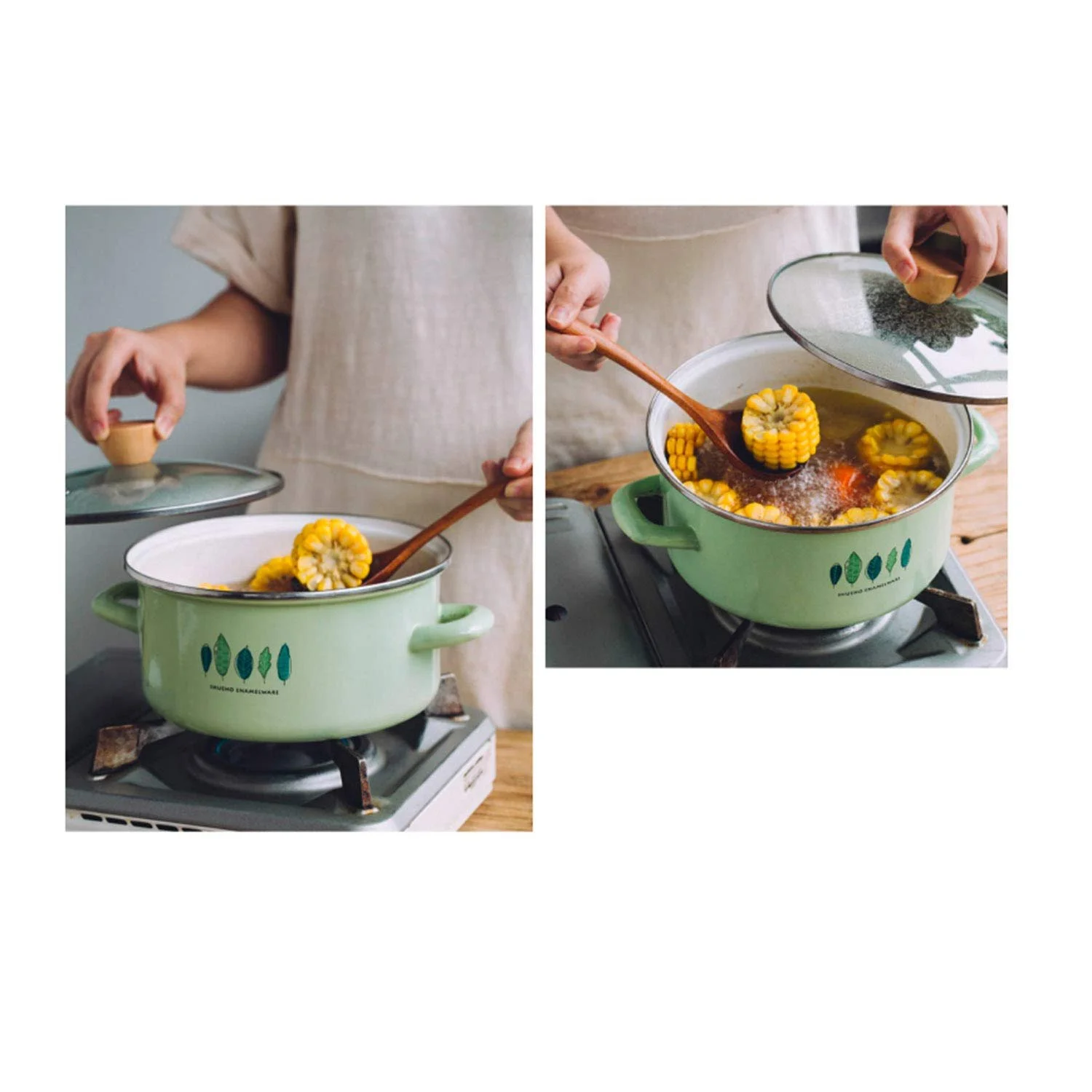 Каструля AIBAB емальована з кришкою 3 л, фото №7