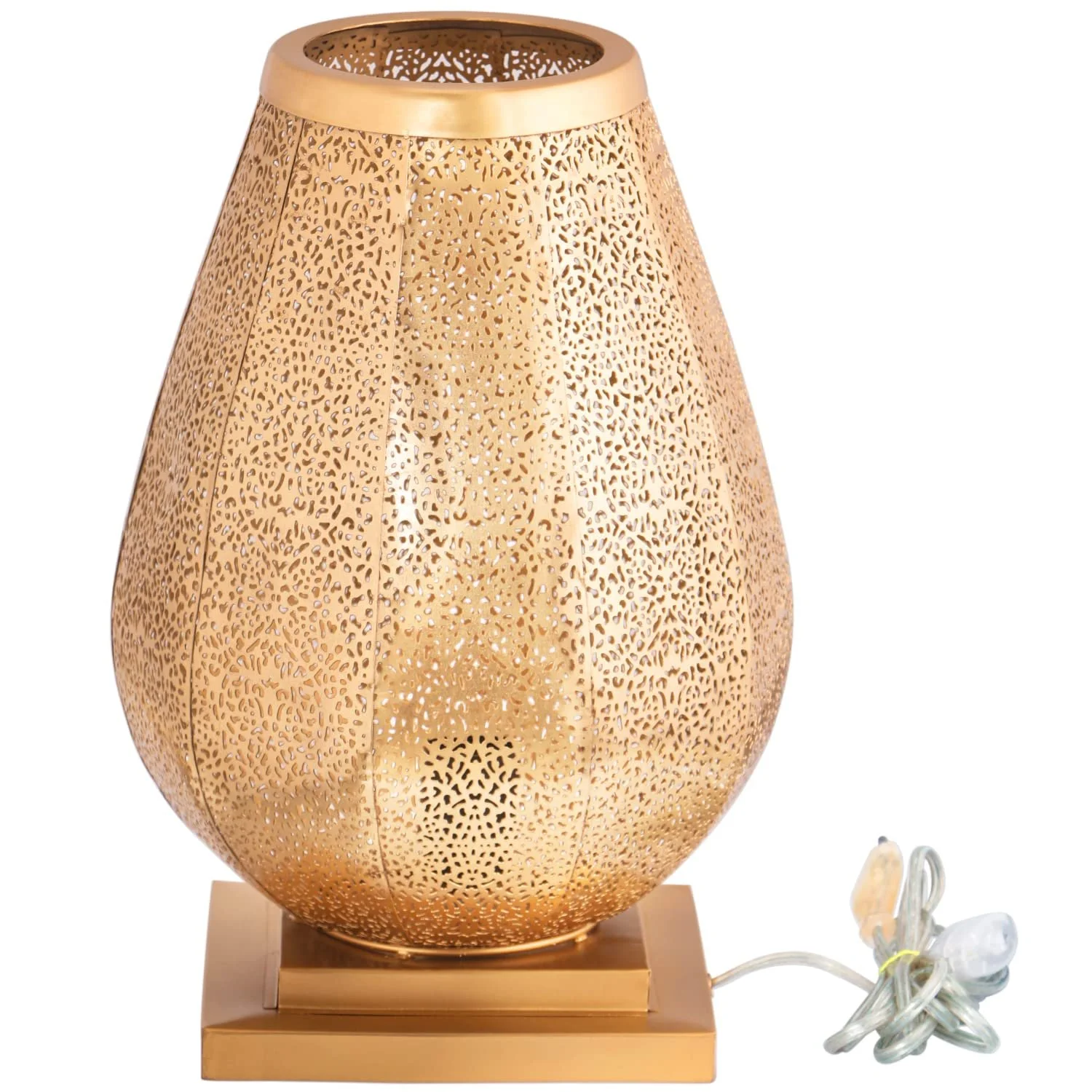 Настільна лампа Marrakesch Orient & Mediterran Interior Manal Марокканська 37 см E27 Металевий плафон Золота, фото №3