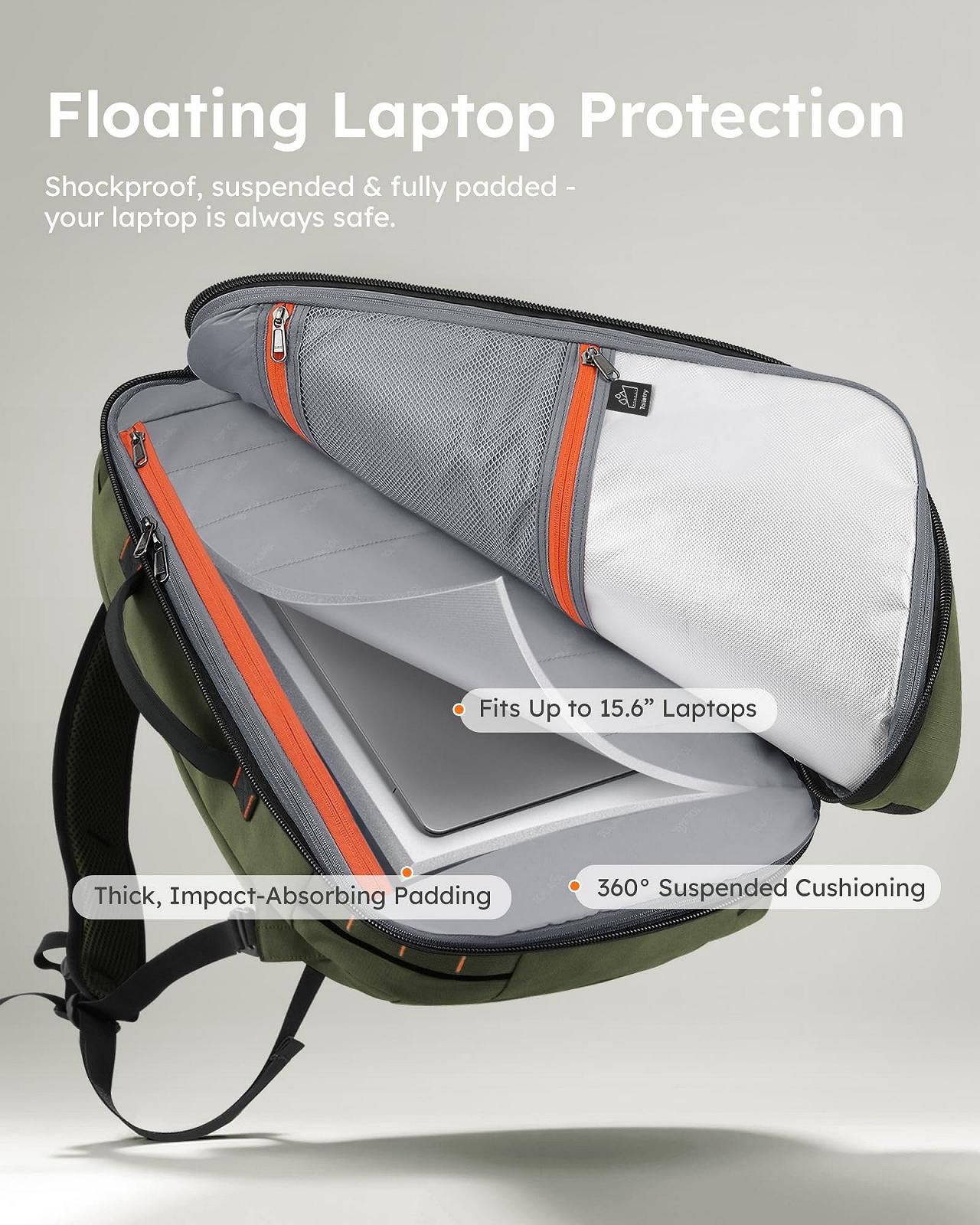 Рюкзак для ноутбука Tolaccea Travel 15.6 дюймів TSA Expandable 40L-50L Ручна поклажа 4 в 1, фото №3 Рюкзак для ноутбука Tolaccea Travel 15.6 дюймів TSA Expandable 40L-50L Ручна поклажа 4 в 1, фото №3