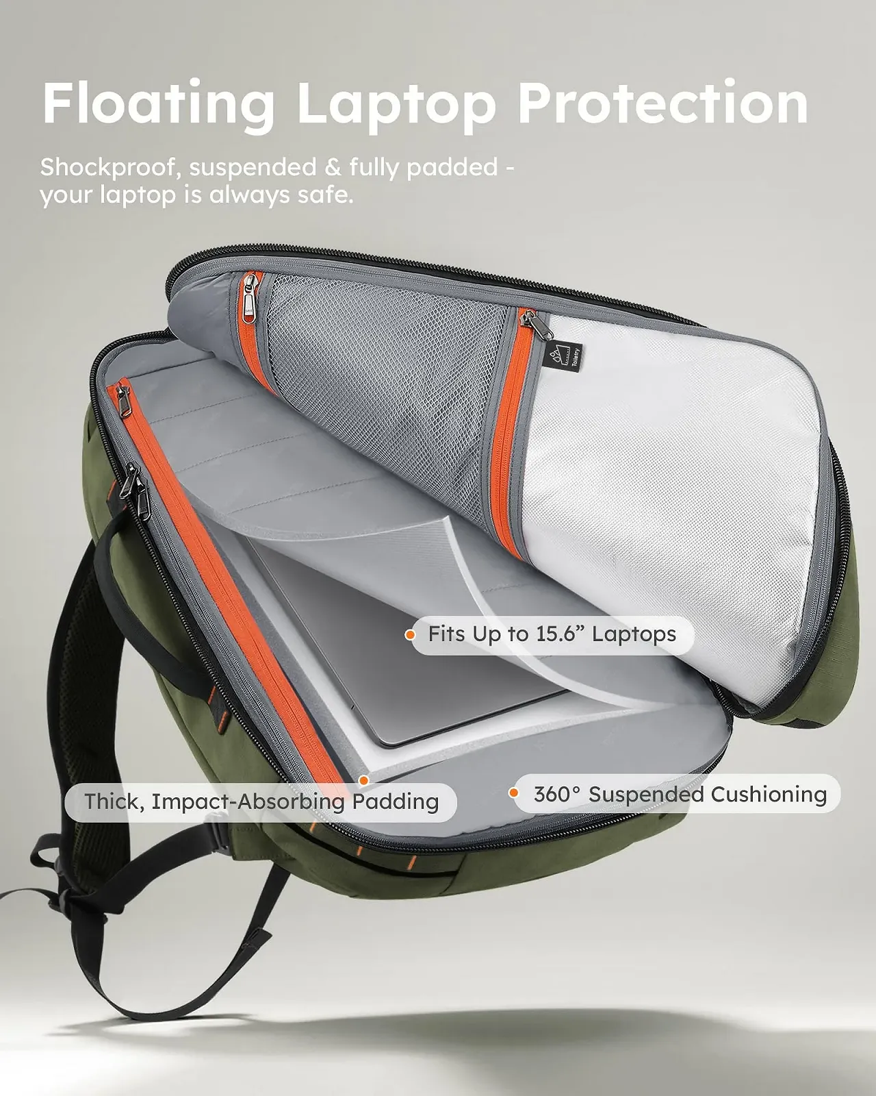 Рюкзак для ноутбука Tolaccea Travel 15.6 дюймів TSA Expandable 40L-50L Ручна поклажа 4 в 1, фото №3 Рюкзак для ноутбука Tolaccea Travel 15.6 дюймів TSA Expandable 40L-50L Ручна поклажа 4 в 1, фото №3