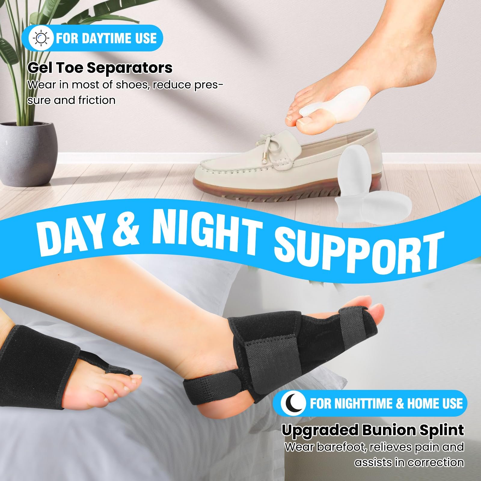 Корректор большого пальца стопы Hasny, 2 шины, 2 разделителя для пальцев, фото №4 Корректор большого пальца стопы Hasny, 2 шины, 2 разделителя для пальцев, фото №4