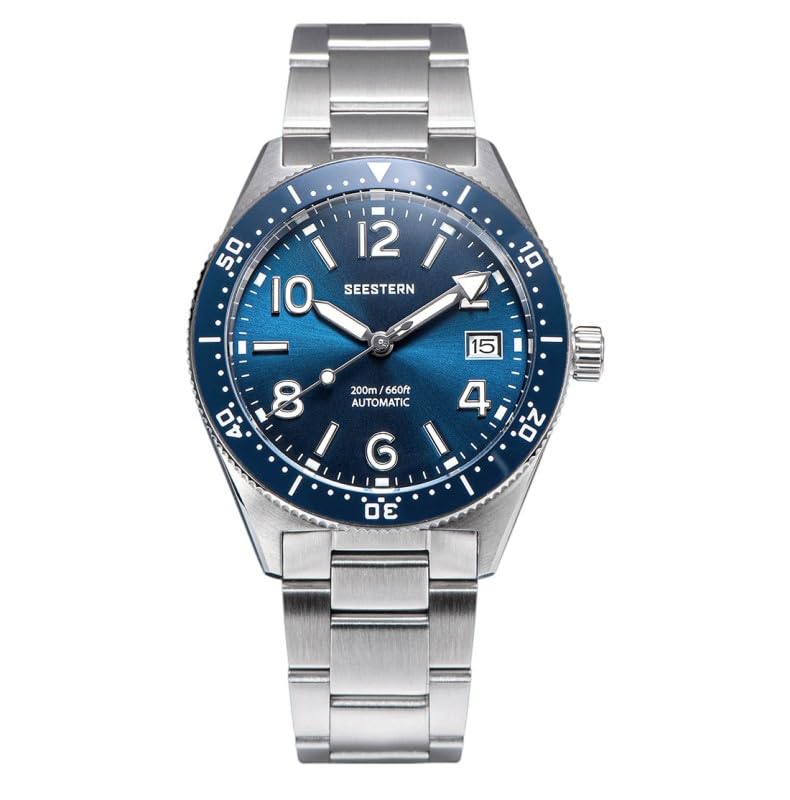 Часы Seestern S434 Automatic Steel Синий с датой Мужские Ремешок, браслет, фото №1 Часы Seestern S434 Automatic Steel Синий с датой Мужские Ремешок, браслет, фото №1