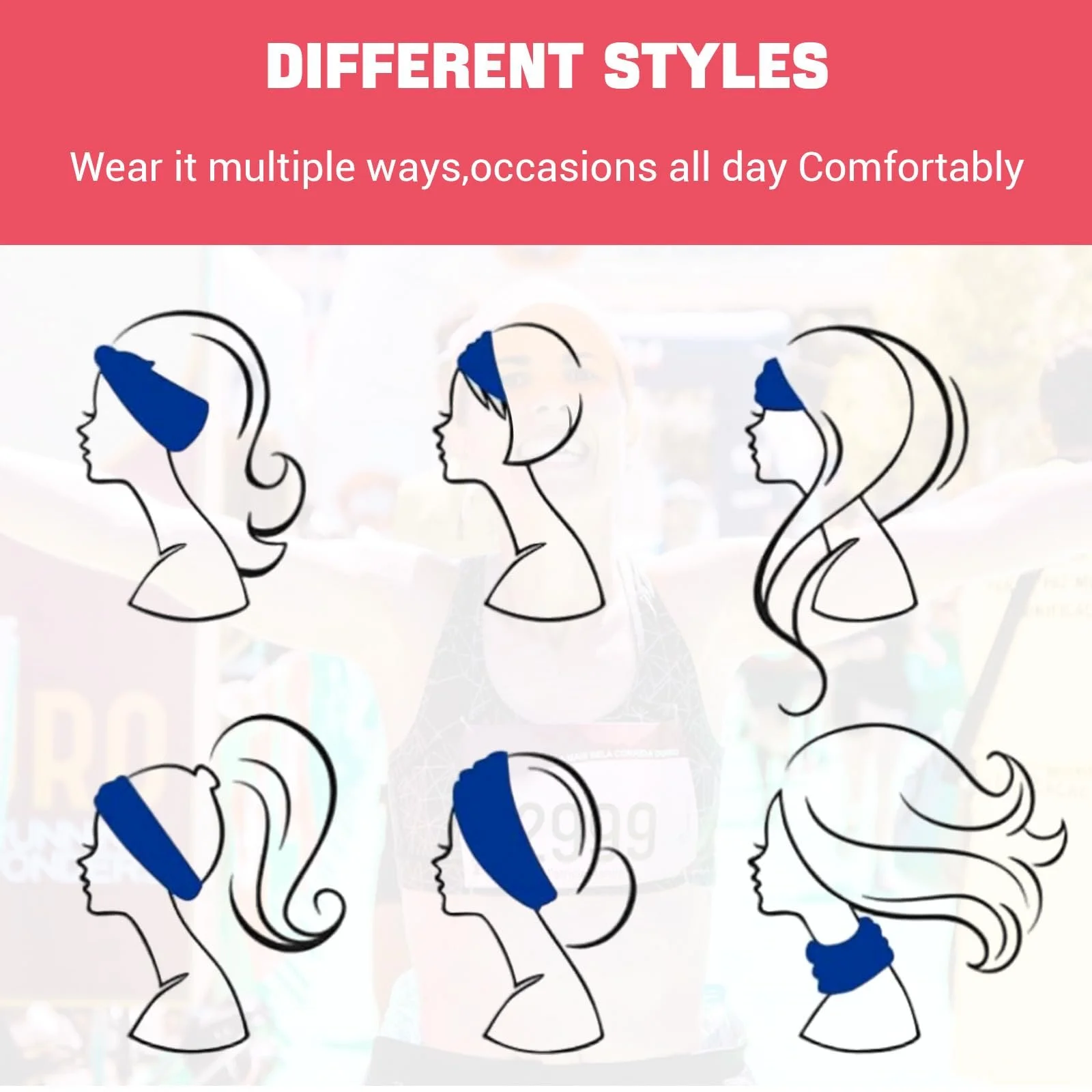 Пов'язка на голову Еластична Спортивна, фото №4