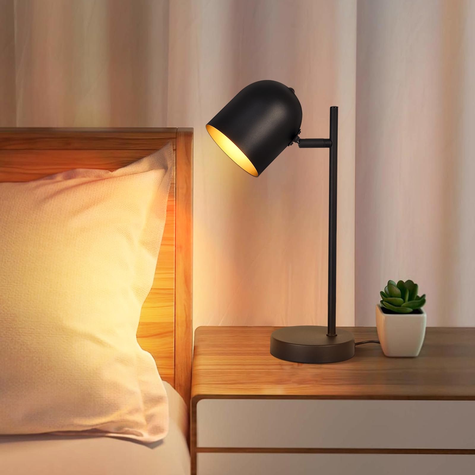 Настільна лампа Vintage Retro Industrial E14 Чорний/Золотий метал, фото №2