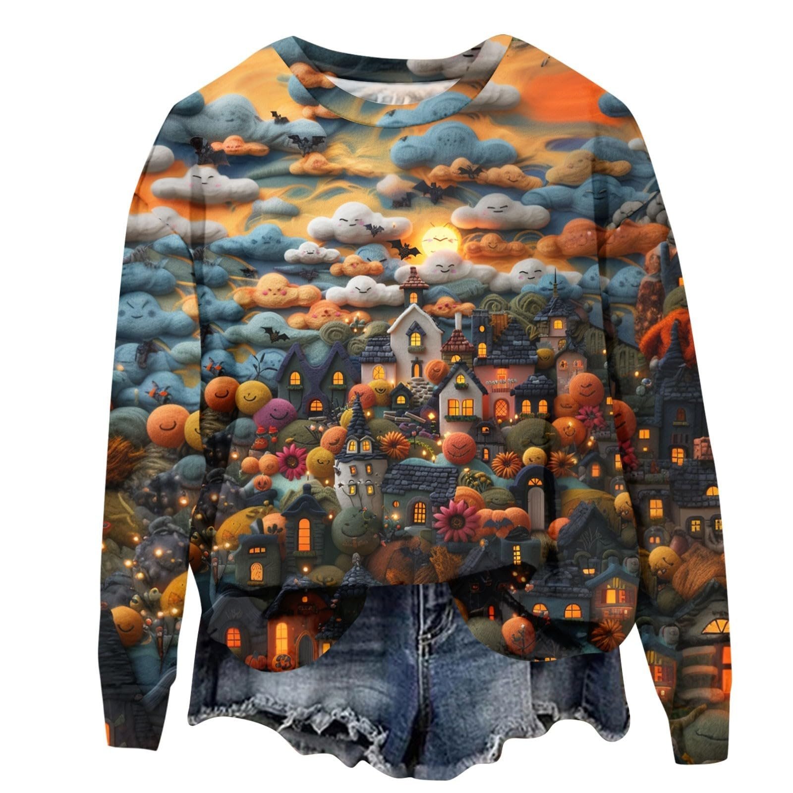 Хэллоуин Свободный Длинный Свитшот Пуловер Женский Хэллоуин Свитшот Плюс Размер Круглый Вырез Скелет Пуловер Длинный Рукав Свитшоты Футболки Топы Милая Рубашка с Длинным Рукавом, фото №1 Хэллоуин Свободный Длинный Свитшот Пуловер Женский Хэллоуин Свитшот Плюс Размер Круглый Вырез Скелет Пуловер Длинный Рукав Свитшоты Футболки Топы Милая Рубашка с Длинным Рукавом, фото №1