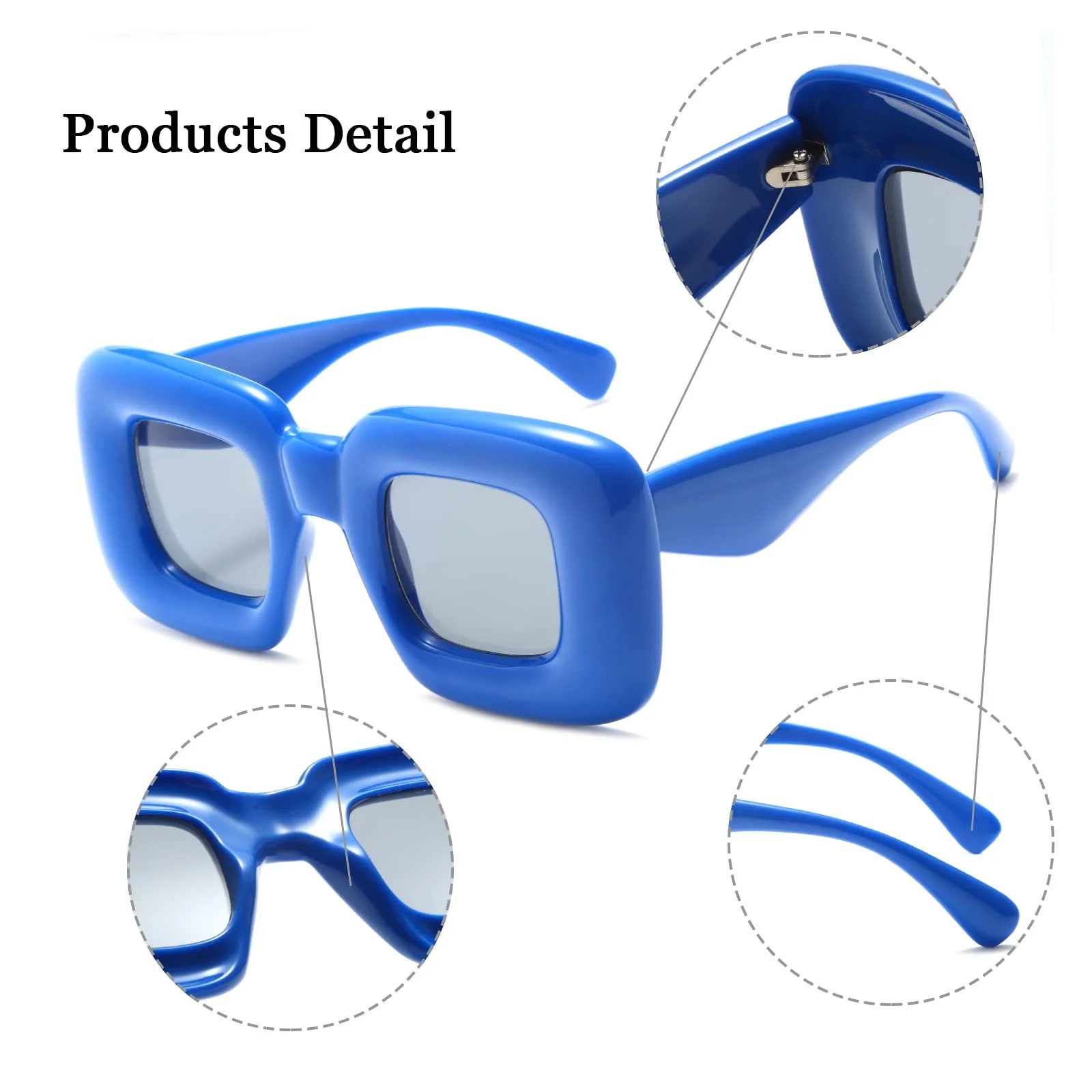 Квадратні сонцезахисні окуляри Long Keeper для жінок і чоловіків Великі вінтажні, фото №3