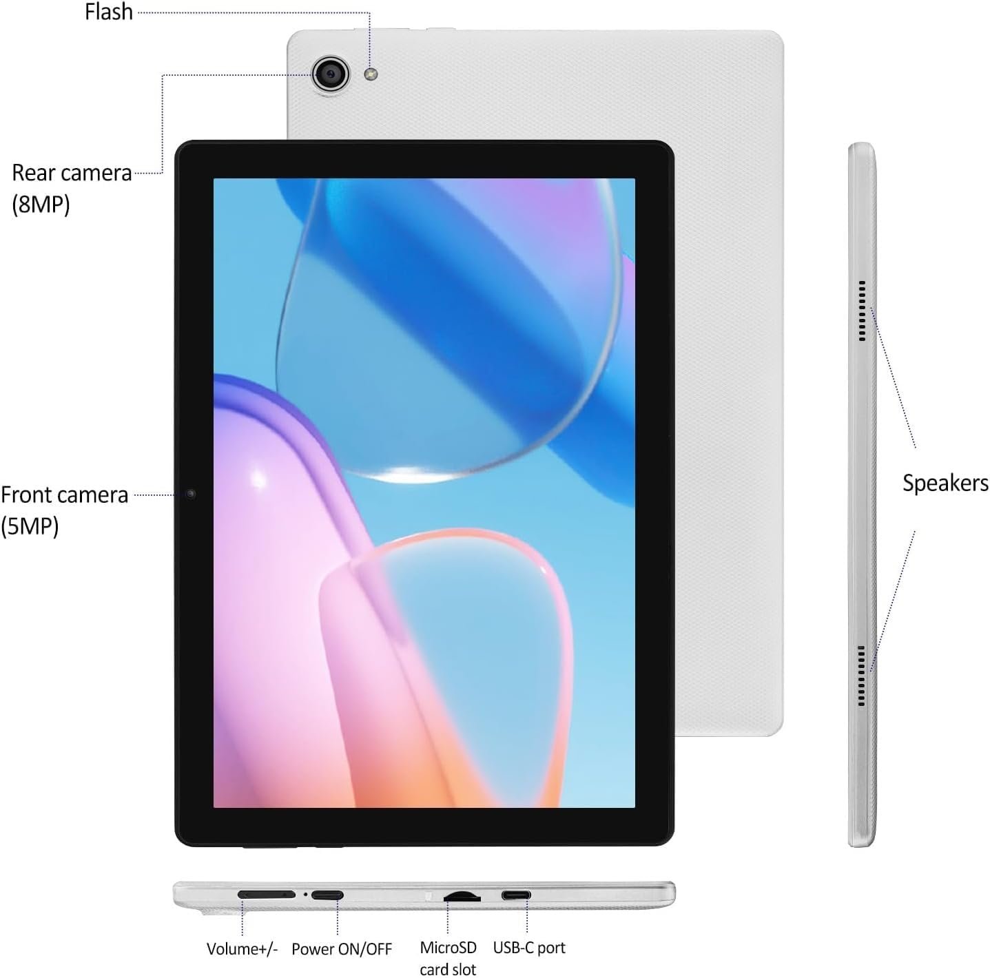 Планшет 10.1" Brilliance in hand C10 3+5/64Gb Android 14 5000 mAh White, фото №2