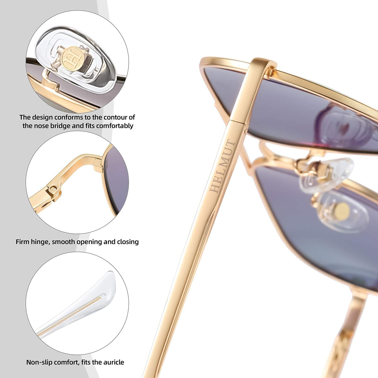 Сонцезахисні окуляри Авіатори H HELMUT JUST Чоловічі Жіночі Унісекс Поляризовані з UV400 захистом Ретро, фото №4