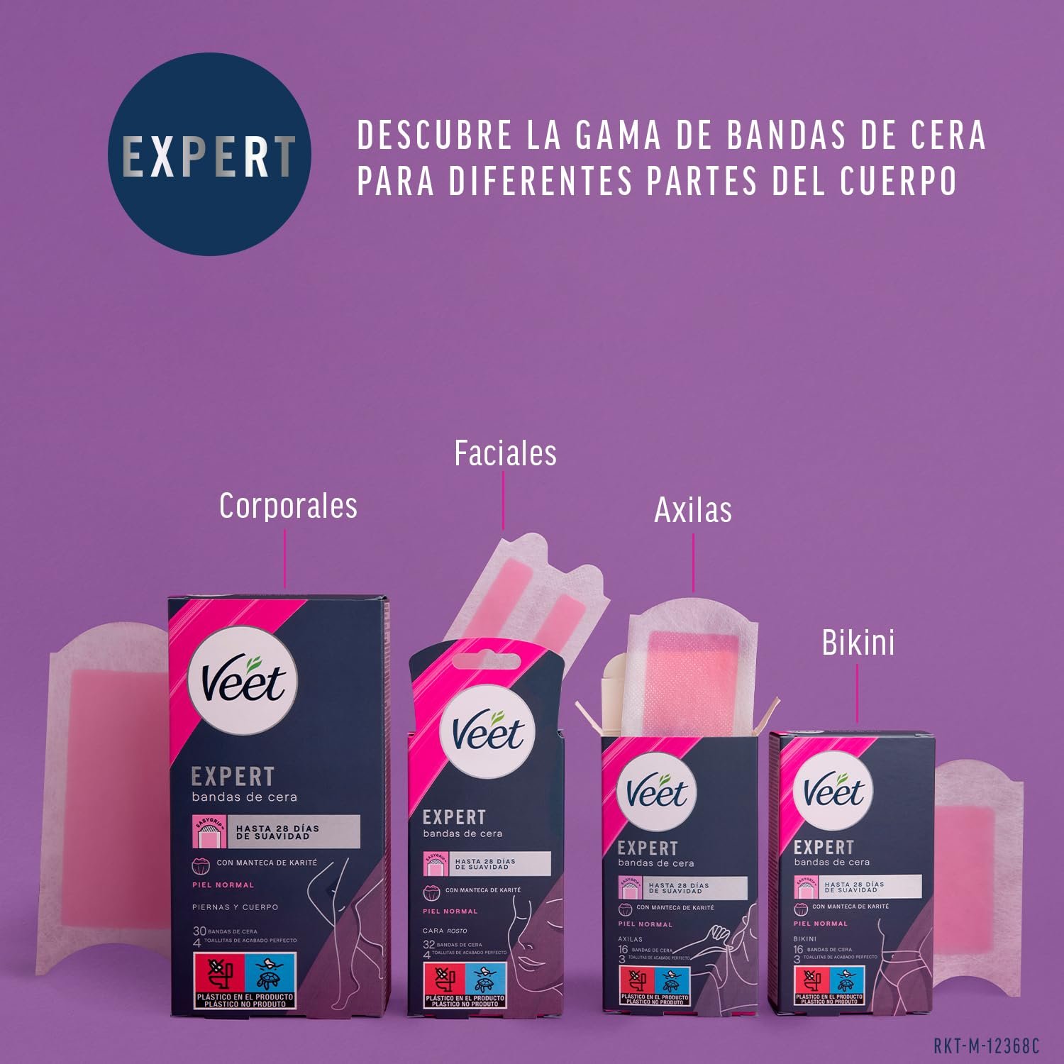 Воскові смужки для холодної депіляції Veet Expert для ніг та тіла з маслом ши 16 шт., фото №6