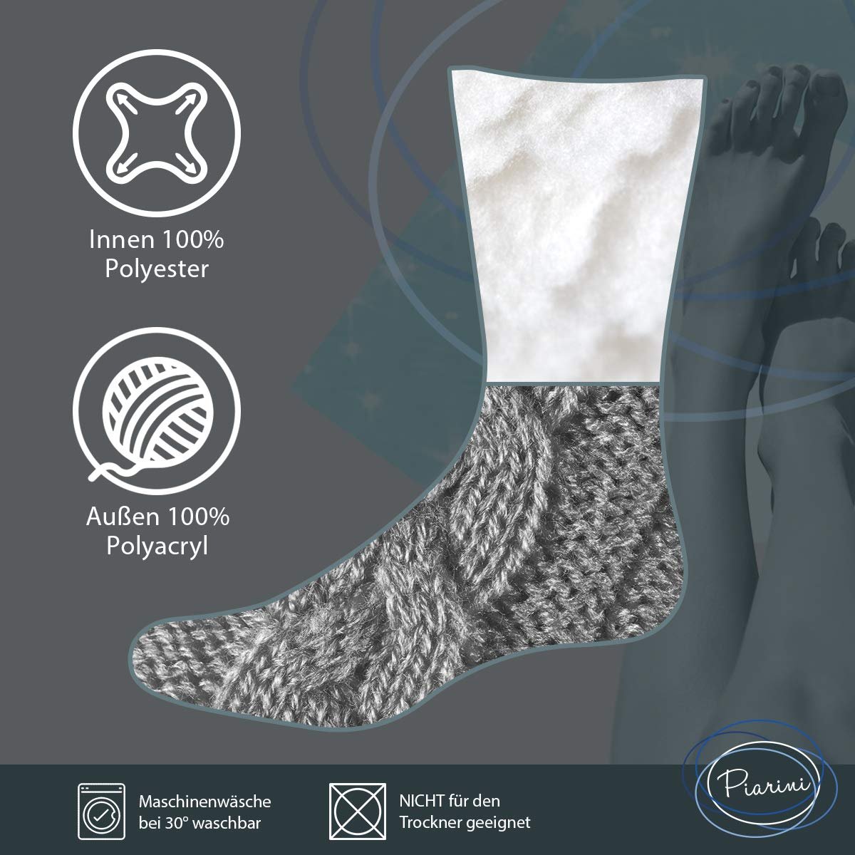 1 пара уютных носков с ABS подошвой Теплые женские носки Зимние носки с нескользящими пупырышками Толстые домашние носки, фото №7