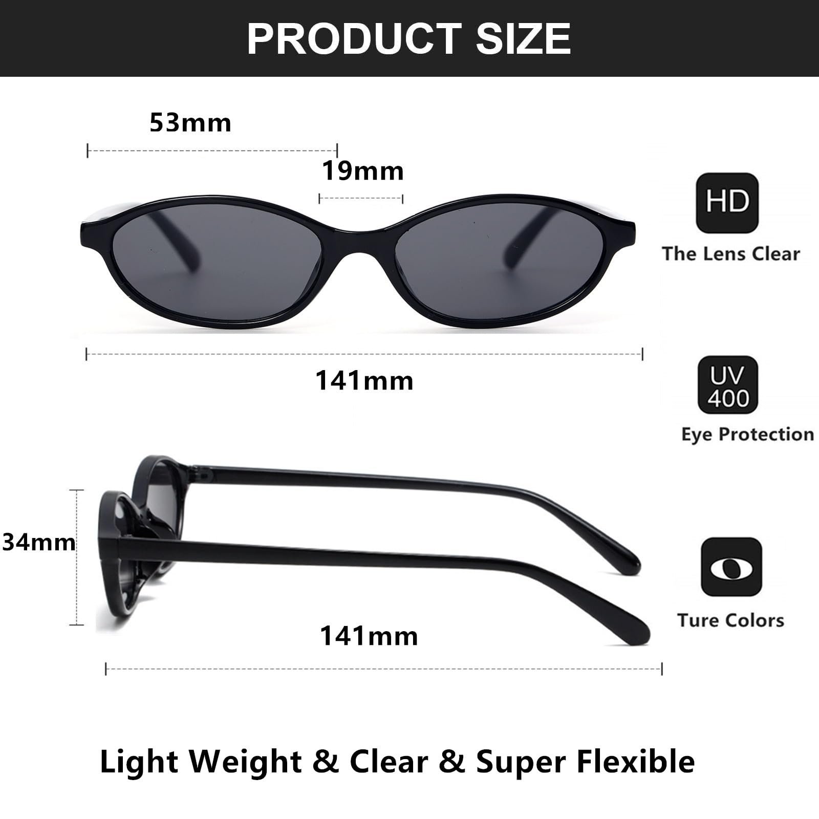 Солнцезащитные очки Oval FSMILING Ретро Тонкие Модные 90-х, фото №5