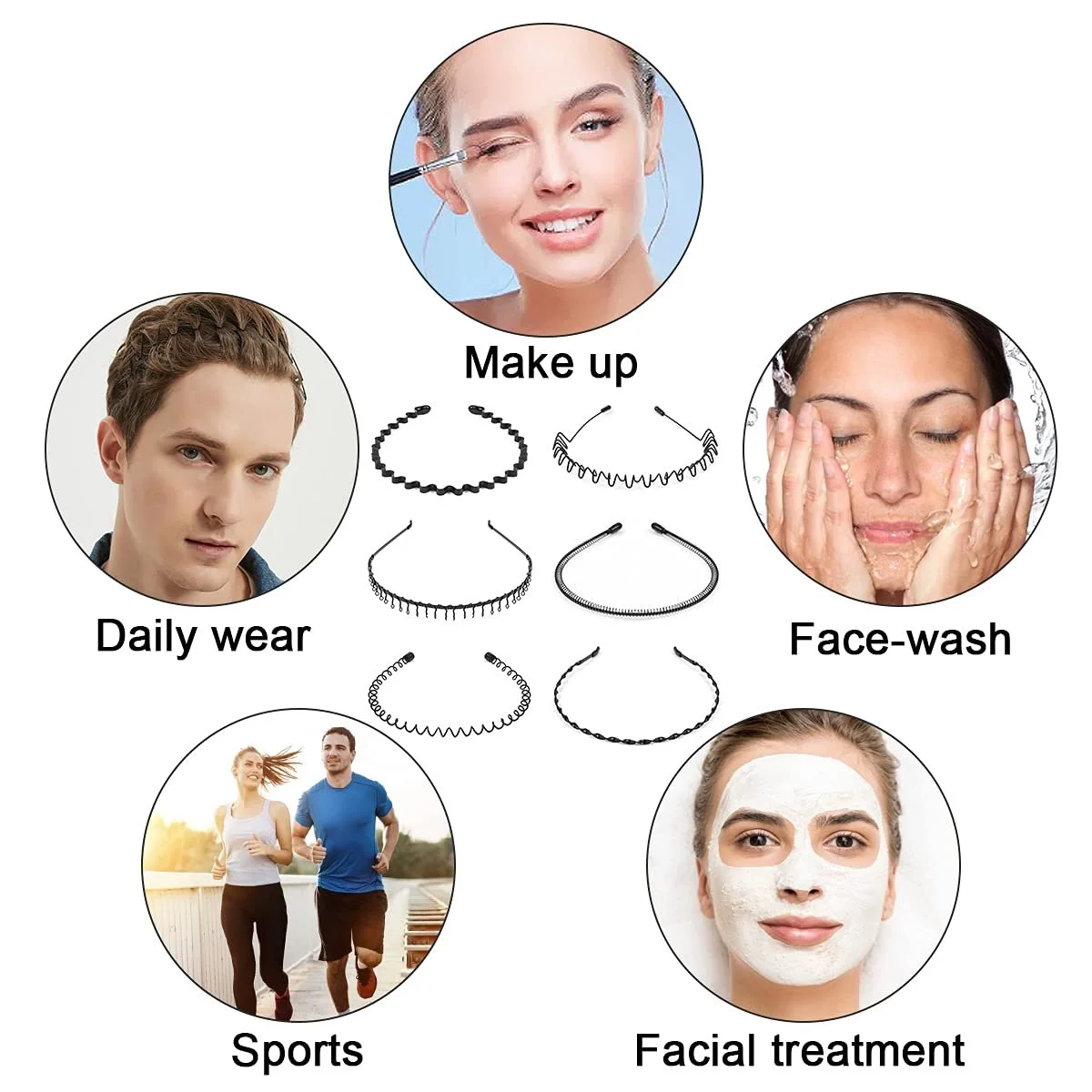 Обруч URAQT Металевий Унісекс Пружинна Хвилястий Чорний, фото №6 Обруч URAQT Металевий Унісекс Пружинна Хвилястий Чорний, фото №6