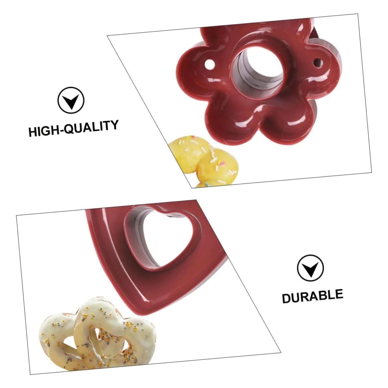 Набор форм для пончиков 3 штуки пластик PP сердце цветок и круглые, фото №3 Набор форм для пончиков 3 штуки пластик PP сердце цветок и круглые, фото №3