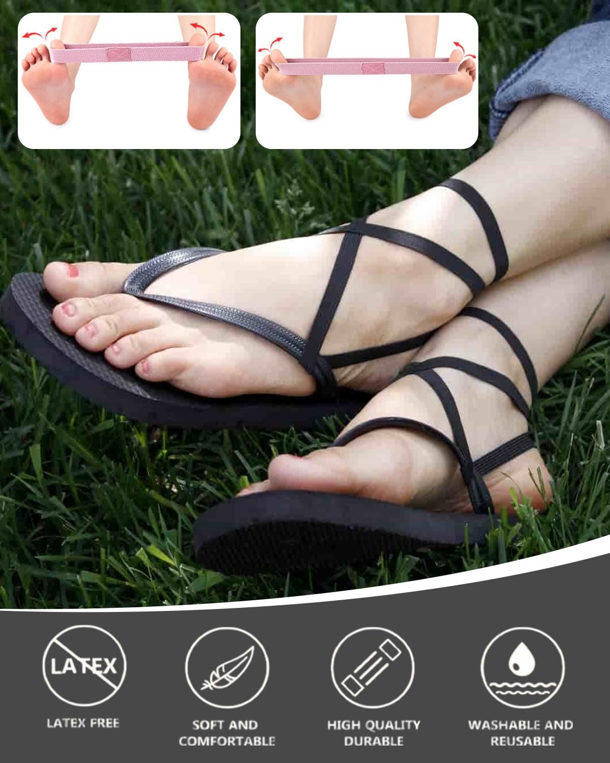 Комплект для корекції Hallux Valgus та роздільник для пальців ніг (2 штуки) М'який силікон для безболісної ходьби, фото №6 Комплект для корекції Hallux Valgus та роздільник для пальців ніг (2 штуки) М'який силікон для безболісної ходьби, фото №6