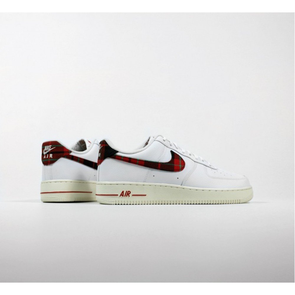 Кросівки Nike Air Force 1 Low '07 LV8 Tartan Plaid White University Red 46, фото №2