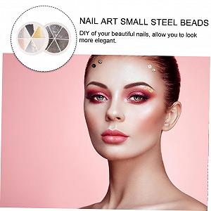 Бусины для ногтей FRCOLOR 6 наборов Стильные украшения для маникюра Для творческих проектов и дизайна ногтей Для натуральных и искусственных ногтей synthetic.ua - Фото 1