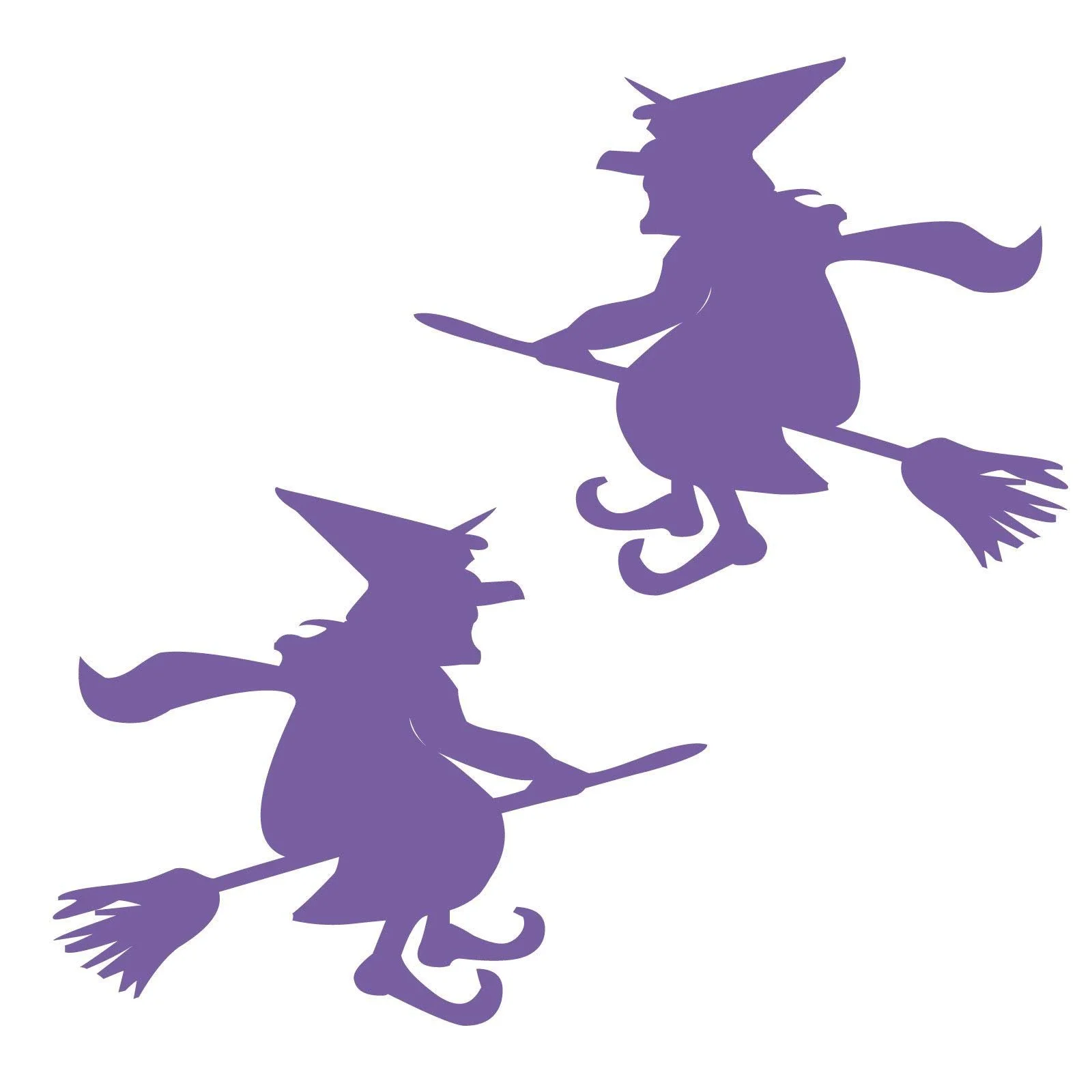 Наклейка Glue on 2 Witch on a Broomstick Matt or Gloss, фото №1