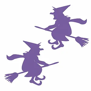 Наклейка Glue on 2 Witch on a Broomstick Matt or Gloss - Фото 1