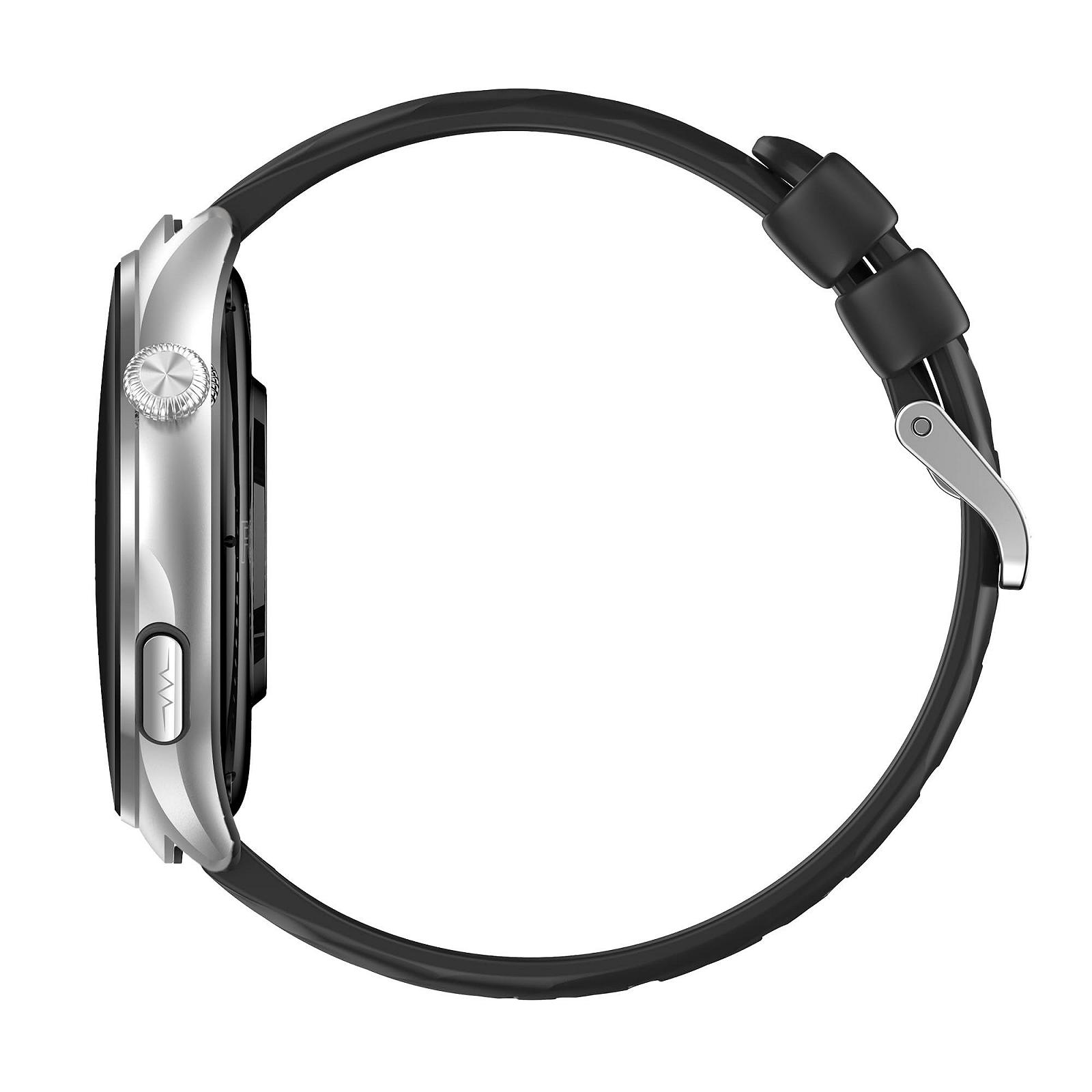 Смарт-часы Knauermann PRO 4 ECG Health Watch с функцией телефона, серебристый корпус, черный силиконовый ремешок, фото №4